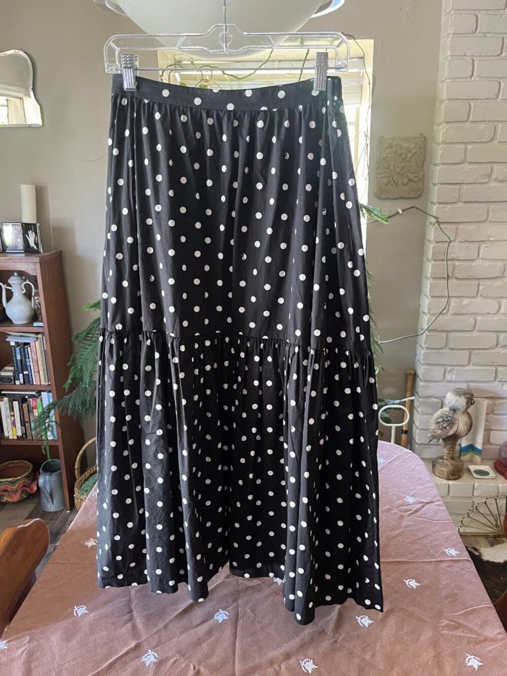 STAUD Orchid Polka-Dot Midi Skirt Size 4